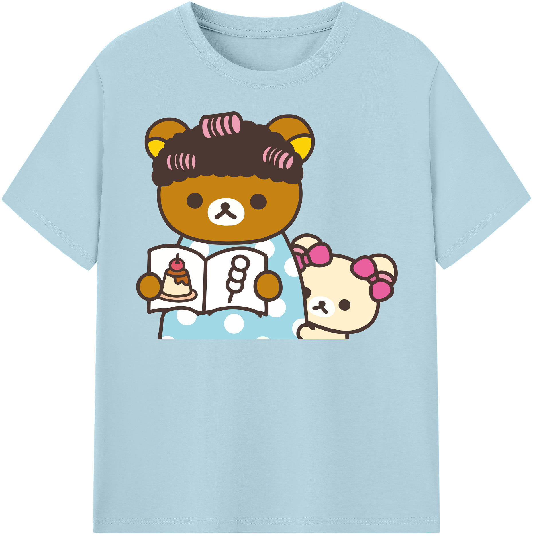 （画像用） リラックマ リラックマ キイロイトリ Rilakkuma Korilakkuma Kiiroitori 綿100％半袖Tシャツ（フロントプリント）